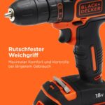 BLACK+DECKER 18V Akku-Bohrschrauber-Set – Komplettpaket mit 2 Akkus, Ladegerät & 80-teiligem Zubehör – Bild 8