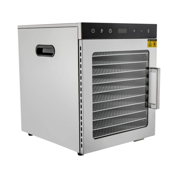 RibasuBB Edelstahl Dörrautomat 800W mit 10 Schalen – Temperaturregelung 30-90°C & Timer