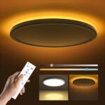 Matane 24W LED Deckenleuchte Rund 30cm – Dimmbar mit Fernbedienung & Nachtlicht für Schlafzimmer