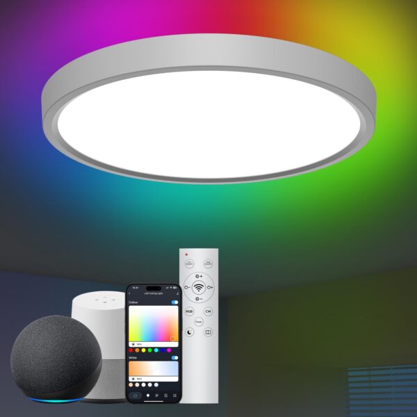 Modlicht LED Deckenleuchte Ø30cm Smart RGBIC – Alexa & App steuerbar, 28W dimmbar