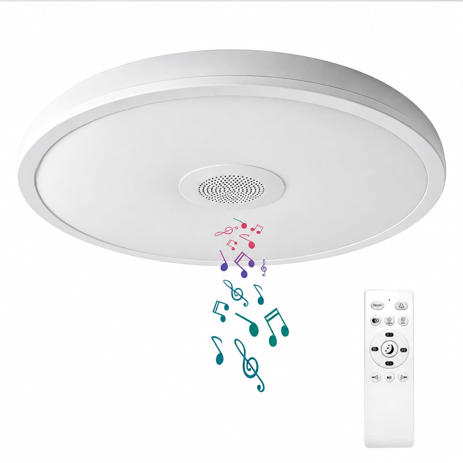 AIHONKON 28cm LED Deckenleuchte mit Bluetooth Lautsprecher – Dimmbar & RGB Farbwechsel