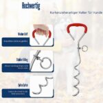 Aomig Bodenanker Hund bis 125 kg – Spiralankerpflock mit Schleppleine für sicheres Outdoor – Bild 3