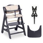 hauck Beta+ Holzhochstuhl Set mit Rädern – Mitwachsend von 6 Monaten bis 90 kg
