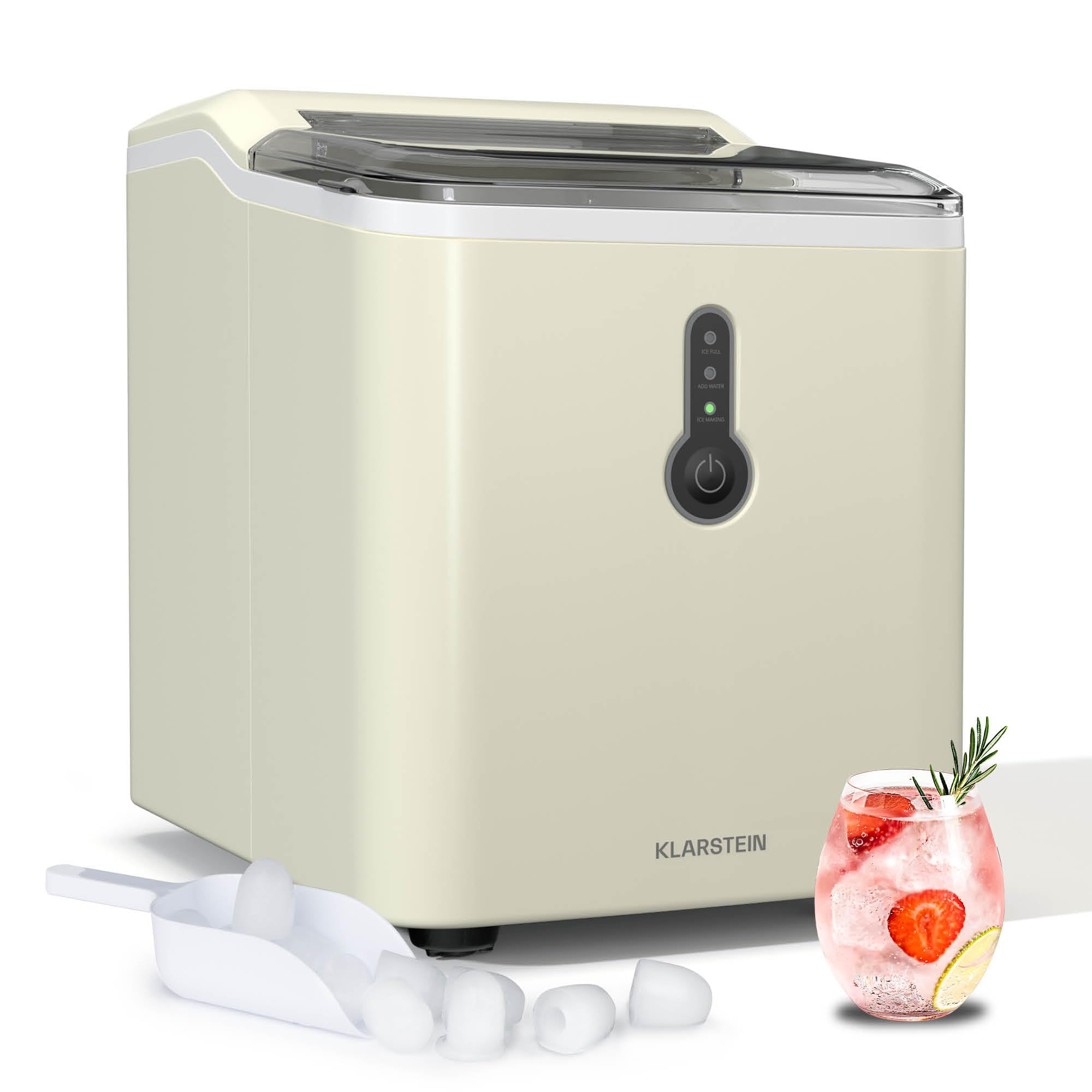 Klarstein Eiswürfelmaschine 12 kg/24h – Kompakte Eismaschine mit 8-Min-Zyklus für Partys