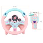 deAO Kinderlenkrad 360° Drehbar mit Sound & Licht – Interaktives Lernspielzeug Rosa – Bild 3