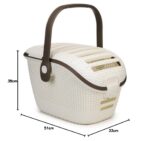 Curver Pet Transportbox L 51x38x33 cm – Rattan-Optik mit Easy-Car-System – Bild 8