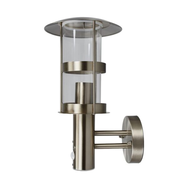 Lindby Edelstahl Wandleuchte aussen mit Bewegungsmelder IP44 – moderne Aussenleuchte
