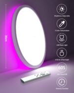 zemty LED-Deckenlampe 30cm 24W Dimmbar RGB mit Fernbedienung – Badezimmer & Schlafzimmer – Bild 2