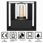 ChangM LED Wandleuchte 7W Schwarz – IP65 wasserdicht mit verstellbarem Abstrahlwinkel (2er-Set) – Bild 2