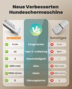 oneisall 4in1 Hundeschermaschine Set – Professionelles Trimmen für Körper, Pfoten & Nägel – Bild 5