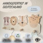 Kindsblick® Safari Kindergarderobe Naturfarben – 4 Haken Wandgarderobe inkl. A4 Poster – Bild 7