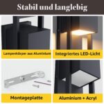 Aipsun 16W LED Aussenwandleuchte 2er Pack – IP65 Edelstahl Wandleuchte Anthrazit – Bild 3