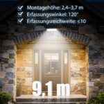 JESLED 90-LED Solarleuchte mit Bewegungsmelder & Fernbedienung – IP65 Sicherheitswandleuchte für Aussen, 2er Set – Bild 7