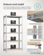 SONGMICS Schwerlastregal 2er Set 40x90x180 cm – 875 kg Tragkraft pro Regal – Bild 4