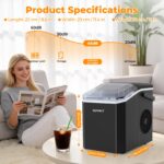 GUIVACI Eiswürfelmaschine mit Selbstreinigung – 12 kg/24h, tragbar mit Griff – Bild 6