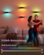 FULNIX 2er Set Akku-Wandleuchte mit Bewegungsmelder – Smart Innenbeleuchtung mit RGB & Fernbedienung – Bild 4