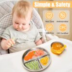 CLDY 2er-Set Baby Teller mit Saugnapf – Edelstahl Kindergeschirr, BPA-frei & spülmaschinenfest – Bild 6