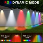 4er Set Solar Wandleuchten mit RGB 9 Farben & 11 Modi – IP65 Zaunbeleuchtung für Garten – Bild 5