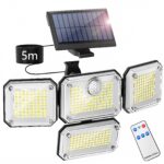 Ulikey Solar Wandleuchte mit Bewegungsmelder – 333 LED, IP65 wasserdicht, 3 Modi für Garten