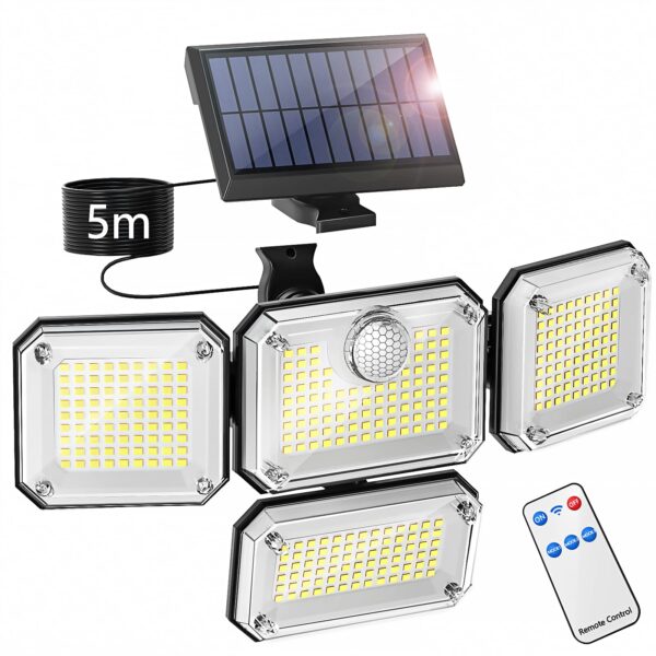 Ulikey Solar Wandleuchte mit Bewegungsmelder – 333 LED, IP65 wasserdicht, 3 Modi für Garten