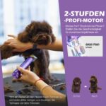 FuzzyFix Hundeschermaschine Profi – 5in1 Klinge & 8 Metall-Aufsteckkämme für Hunde, Katzen, Pferde – Bild 5