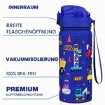 GOPPUS Trinkflasche 550ml Edelstahl – Auslaufsicher mit Strohhalm für Kinder – Bild 4