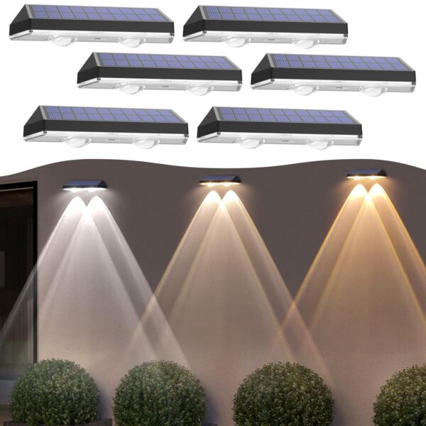 Liyade Solar-Wandleuchten 6er Set mit 3 Lichtmodi – Intelligente Aussenbeleuchtung für Garten & Terrasse