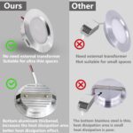 LED Einbaustrahler 230V 3W Flach – IP44 Deckenspots für Bad & Küche | 4er Set Silber Warmweiss – Bild 3