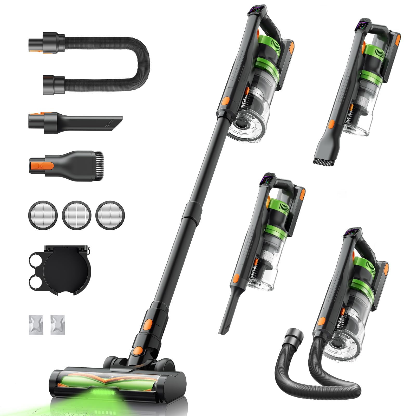 SunSare Akku-Staubsauger 650W/55kPa – 70 Min Laufzeit, Laser-Bodenbürste & Aromafunktion