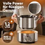 Clatronic Elektrisches Fondue-Set 1,2L Edelstahl – für 8 Personen mit Gabelset – Bild 4