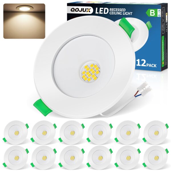 QOJUX LED Einbaustrahler 230V 5W 800lm Neutralweiß – 12er Set Deckenspots IP44