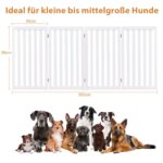 COSTWAY Absperrgitter 89cm – 4-teiliges Hundegehege aus Holz, klappbar & flexibel – Bild 6
