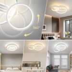 Amdelne LED Deckenleuchte 50cm 2-Ring Design – 36W Dimmbar mit Fernbedienung für Wohnzimmer – Bild 4