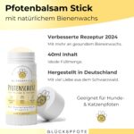 GLÜCKSPFOTE® Pfotenbalsam Stick 40g mit Bienenwachs – Pfotenschutz für Hunde & Katzen – Bild 2