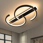 LUOLONG 40cm LED Deckenleuchte Dimmbar mit Fernbedienung – Modern Schwarz für Wohnzimmer & Schlafzimmer