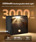 GeyouLux 2er Set Akku-Wandleuchte mit Bewegungsmelder – 3000mAh, USB-C, 3 Modi – Bild 3
