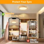 Dehobo LED Deckenleuchte 24 W Holz ∅ 30 cm – Moderne Deckenlampe mit 3100 lm für Schlafzimmer & Küche – Bild 7