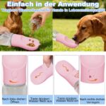 Liphier Hundetrinkflasche 350ml 2-in-1 mit Futterbehälter – Lecksicher für Wandern & Reisen – Bild 5