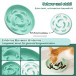 PTOBER Antischlingnapf Katze Set – 2er Keramik Fressnäpfe in Blau & Grün – Bild 4