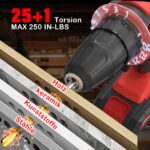 21V Akkubohrer-Set mit 2 Akkus & 29-teiligem Zubehör – 45Nm Drehmoment für Haus & Heimwerk – Bild 5