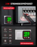 KAIWEETS Stromkreisfinder-Set mit LCD-Display – Steckdosentester & RCD-Prüfung für Elektriker – Bild 2