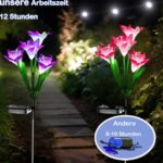 Hqynss 4er Set Solar-Lilienleuchten mit RGB-Farbwechsel – IP65 Gartenleuchten für Terrasse & Hof – Bild 2