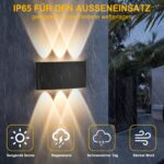 Oraymin 2er Set LED Wandleuchte IP65 6W – Warmweiss Aluminium für Innen & Aussen – Bild 3
