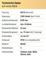 GU10 Einbaustrahler 10er Set Ø68mm – Schwenkbare Deckenspots weiß matt für LED & Halogen – Bild 8