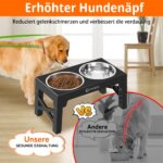 Ormalla Erhöhter Hundenapf mit 2 Edelstahl-Schüsseln – 5-fach höhenverstellbar für alle Hunderassen – Bild 2