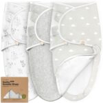 KeaBabies 3er-Pack Pucksack Baby 3-6 Monate mit Reissverschluss – Bio-Baumwolle Swaddle für sicheren Schlaf