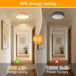 Dehobo LED Deckenleuchte 24 W Holz ∅ 30 cm – Moderne Deckenlampe mit 3100 lm für Schlafzimmer & Küche – Bild 4