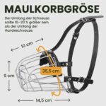 BRONZEDOG Metallmaulkorb für grosse Hunde – Edelstahl Drahtkorb mit Lederriemen – Bild 3