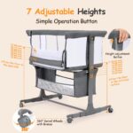 Growaystory Beistellbett mit 7-fach Höhenverstellung – Co-Sleeper Bassinet für Neugeborene – Bild 5