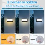 CHENBEN 18W LED Aussenwandleuchte IP65 – Aluminium mit 3000K–6500K für Garten & Terrasse – Bild 3